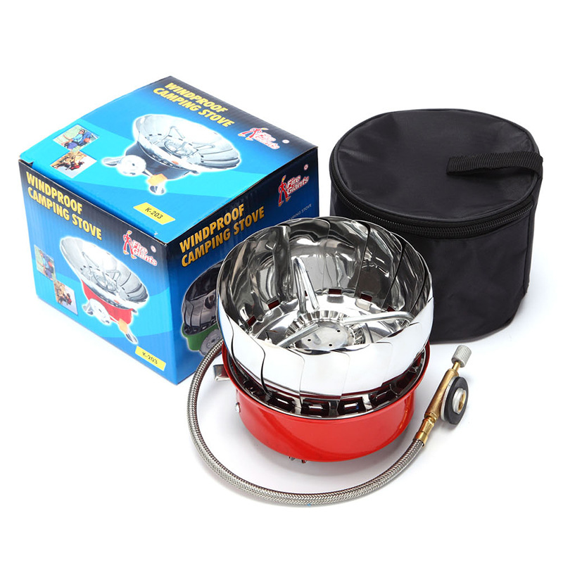 Bếp gas mini chắn gió gấp gọn có dây