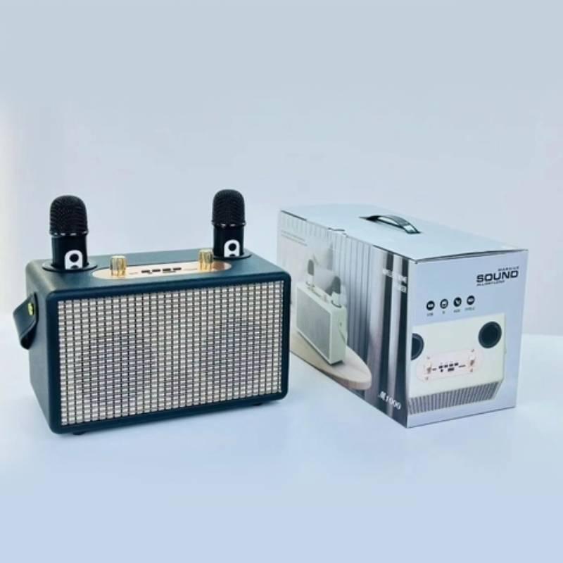 Loa bluetooth karaoke mini M1000 kèm 2 micro không dây