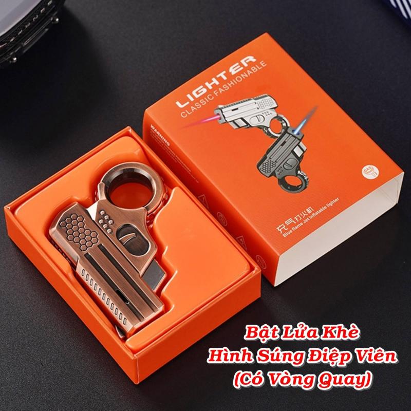 Bật lửa hình súng điệp viên có vòng xoay