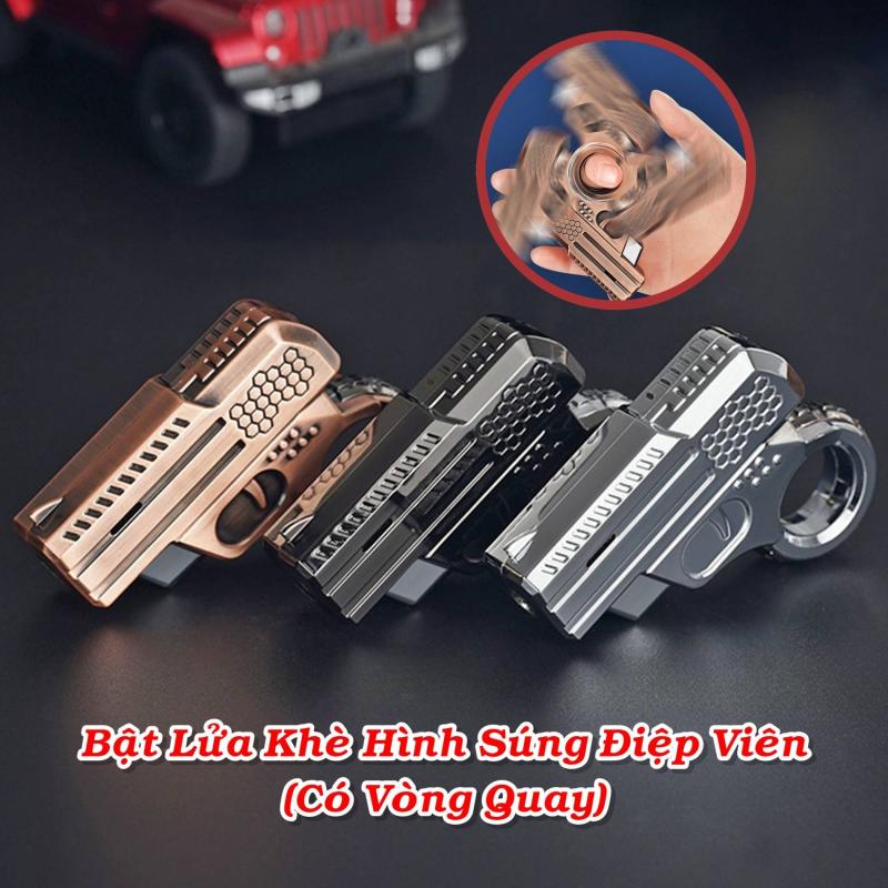 Bật lửa hình súng điệp viên có vòng xoay