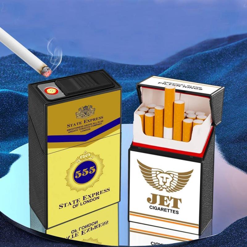 Bật lửa điện kiêm gói thuốc in nhãn hiệu 555
