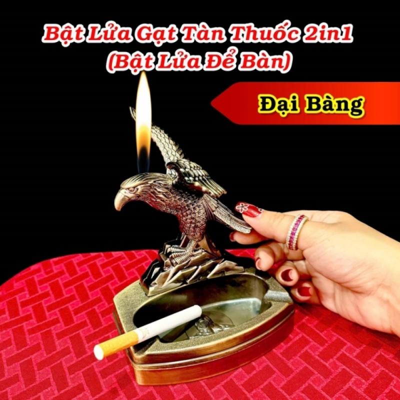 Bật lửa để bàn kiêm gạt tàn hình đại bàng - (xài gas)