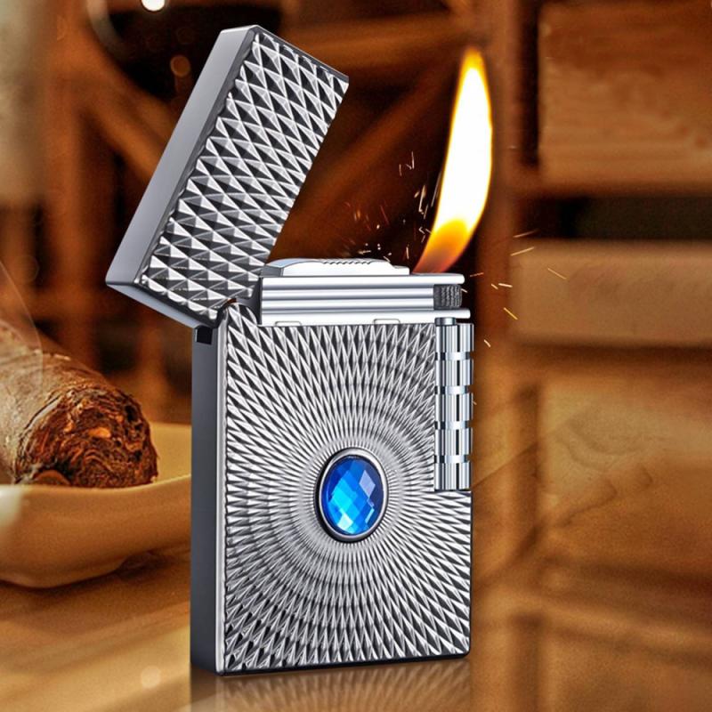 Bật lửa cẩn ngọc lam M41 vân dạ quang dùng gas