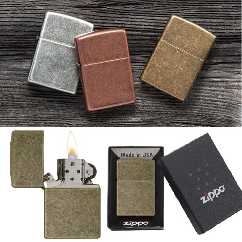 Hột Quẹt Zippo Đồng Cổ 3 Màu