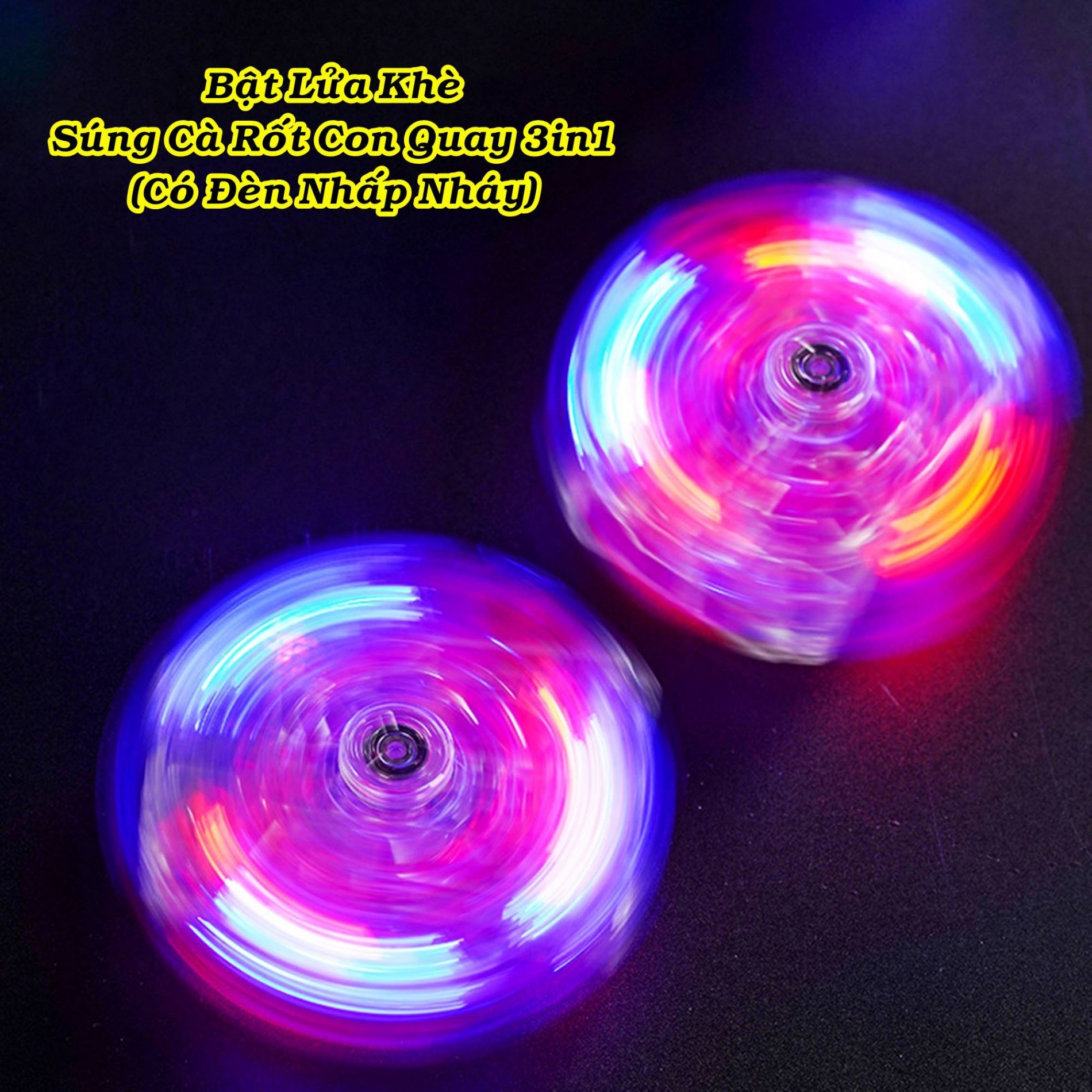Bật lửa khò hình súng con quay trong suốt 3 IN 1
